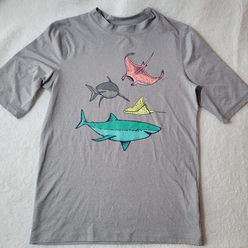 Cat and Jack Boys Swim Shirt Rashguard Youth Size 16
